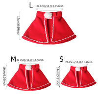 HKM-8320701 Classic Red Christmas Cape for Dogs and Cats in Fleece Material