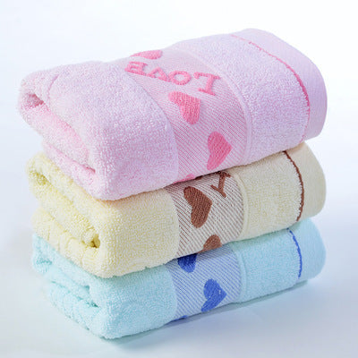 HKM-832083 Pure Cotton Face Towel - Soft, Highly Absorbent in Blue, Pink, or Yellow, 33x73cm