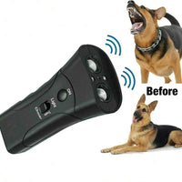 HKM-8321597 Ultrasonic Dog Repeller Trainer - 3 in 1 Anti-Barking Device with Flashlight Function