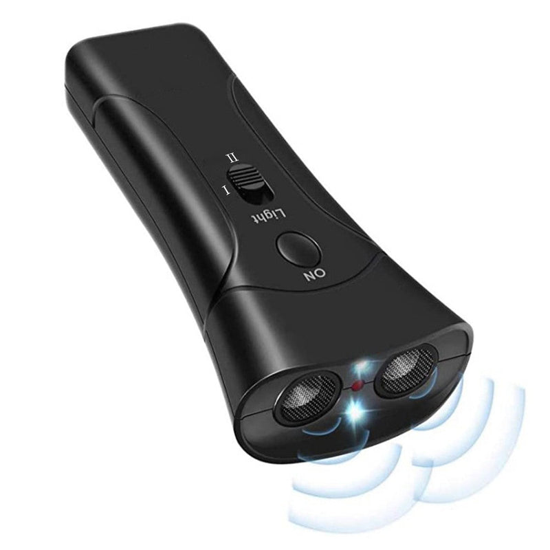 HKM-8321597 Ultrasonic Dog Repeller Trainer - 3 in 1 Anti-Barking Device with Flashlight Function