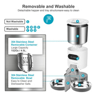 HKM-8322109 Automatic Pet Feeder with Dual Meal Design and Voice Recording 4.5L for Dogs and Cats