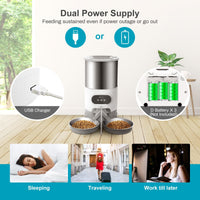 HKM-8322109 Automatic Pet Feeder with Dual Meal Design and Voice Recording 4.5L for Dogs and Cats