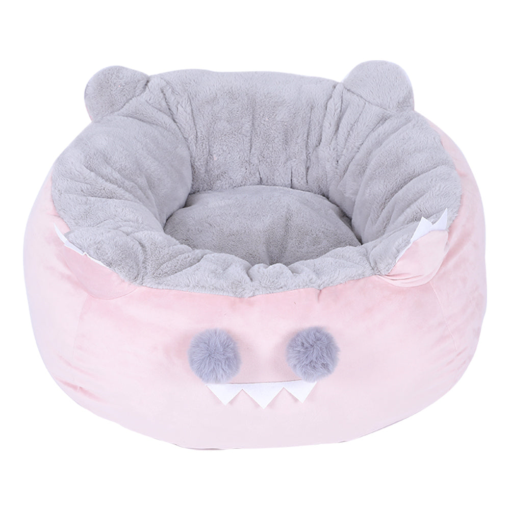 HKM-8322365 Cozy Washable Round Fiber Pet Cushion for Cats, Non-Slip, 46x46x24cm