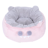 HKM-8322365 Cozy Washable Round Fiber Pet Cushion for Cats, Non-Slip, 46x46x24cm