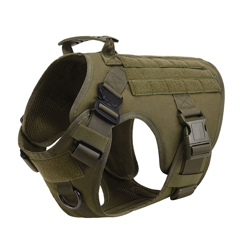 HKM-8322493 Tactical Dog Vest for Large Dogs | Adjustable Mesh Harness in Black, Green, Mud, and Camouflage