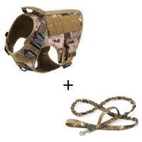 HKM-8322493 Tactical Dog Vest for Large Dogs | Adjustable Mesh Harness in Black, Green, Mud, and Camouflage