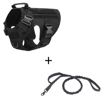 HKM-8322493 Tactical Dog Vest for Large Dogs | Adjustable Mesh Harness in Black, Green, Mud, and Camouflage