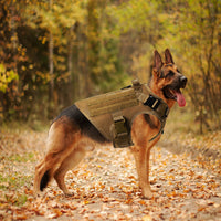 HKM-8322493 Tactical Dog Vest for Large Dogs | Adjustable Mesh Harness in Black, Green, Mud, and Camouflage