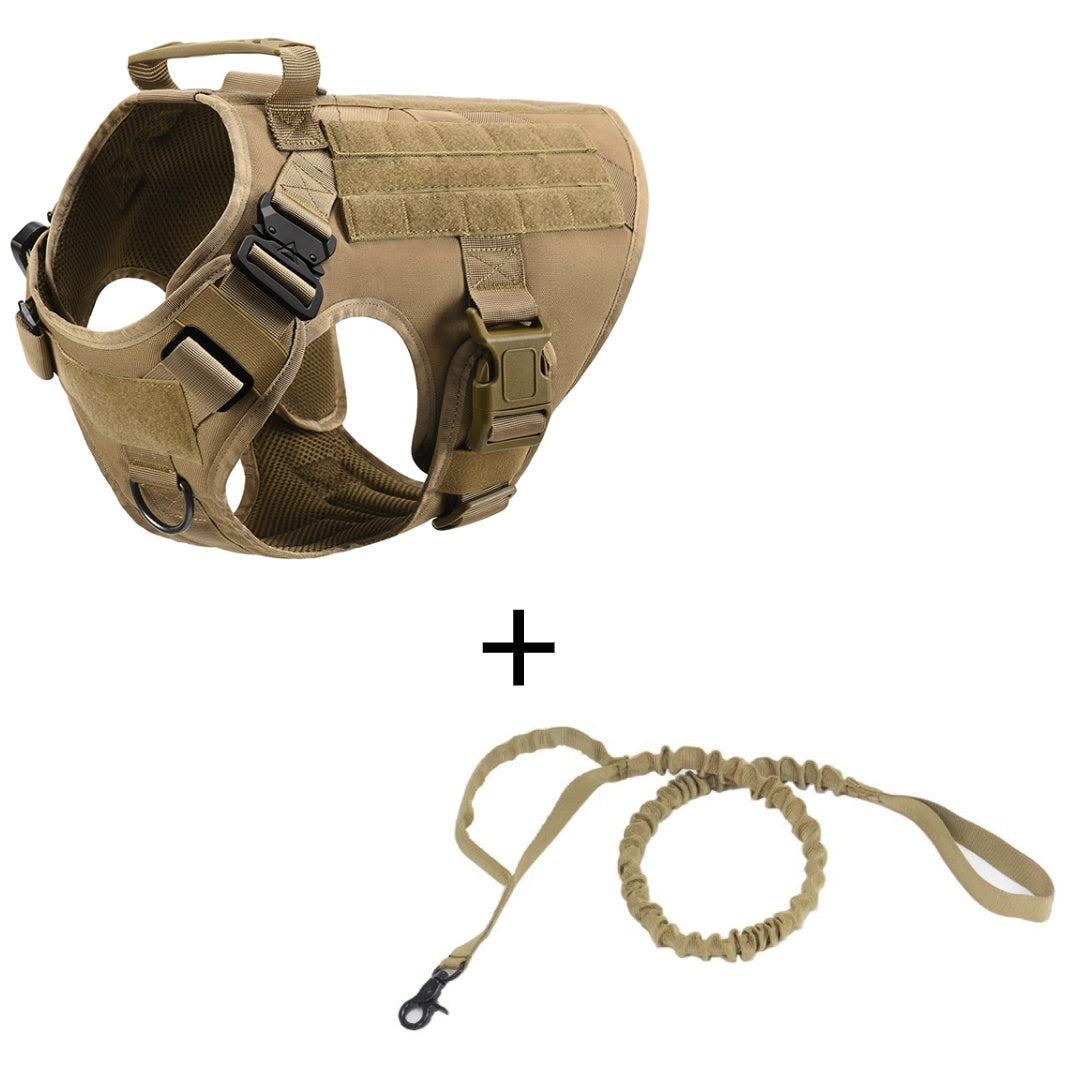 HKM-8322493 Tactical Dog Vest for Large Dogs | Adjustable Mesh Harness in Black, Green, Mud, and Camouflage