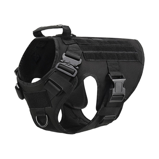 HKM-8322493 Tactical Dog Vest for Large Dogs | Adjustable Mesh Harness in Black, Green, Mud, and Camouflage