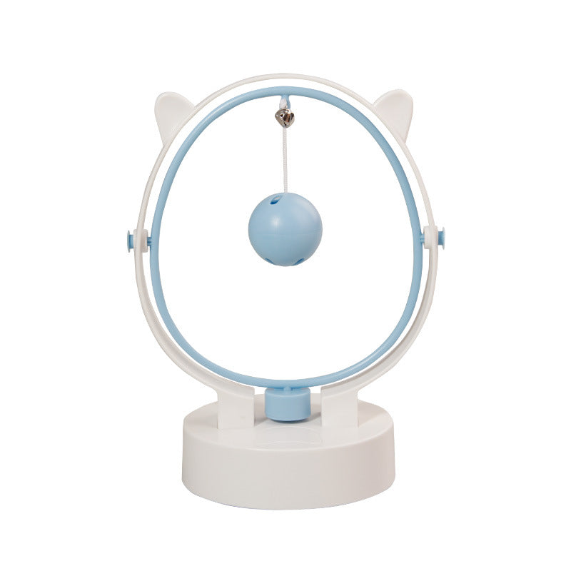 HKM-8324285 Cat Entertainment Swinging Ball Toy with Plush and Leaky Bell Features