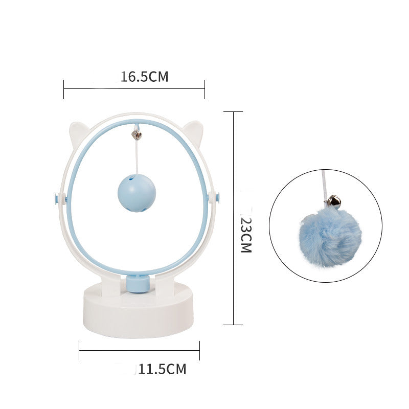 HKM-8324285 Cat Entertainment Swinging Ball Toy with Plush and Leaky Bell Features