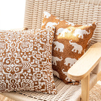 HKM-832467 Ethnic Style Yarn-Dyed Elephant Throw Pillow Cushion, 45x45cm, Nordic Design