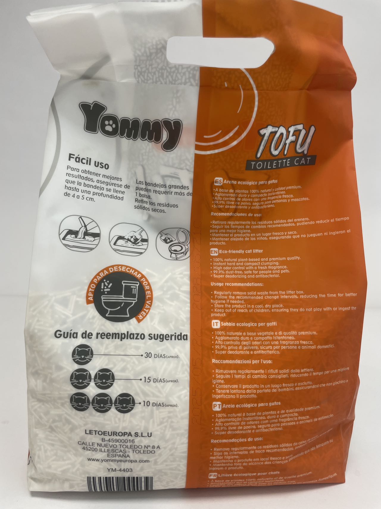 HKM-8325949 Natural 6L Pure Tofu Cat Litter for Odor Control and Easy Cleanup