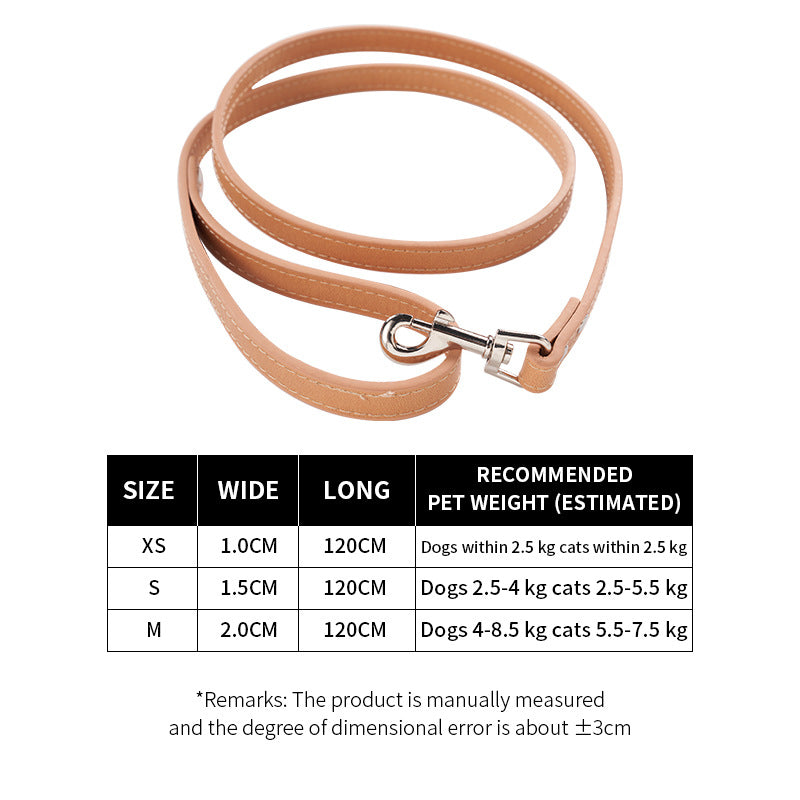 HKM-8326077 Adjustable PU Leather Dog Leash and Cat Pulling Rope in Assorted Colors