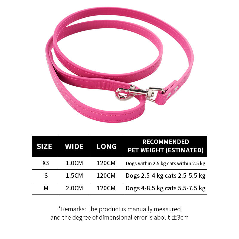 HKM-8326077 Adjustable PU Leather Dog Leash and Cat Pulling Rope in Assorted Colors