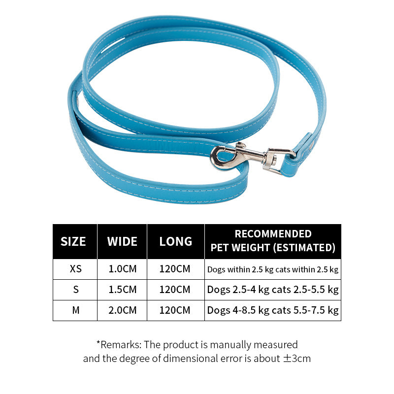 HKM-8326077 Adjustable PU Leather Dog Leash and Cat Pulling Rope in Assorted Colors