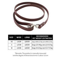 HKM-8326077 Adjustable PU Leather Dog Leash and Cat Pulling Rope in Assorted Colors