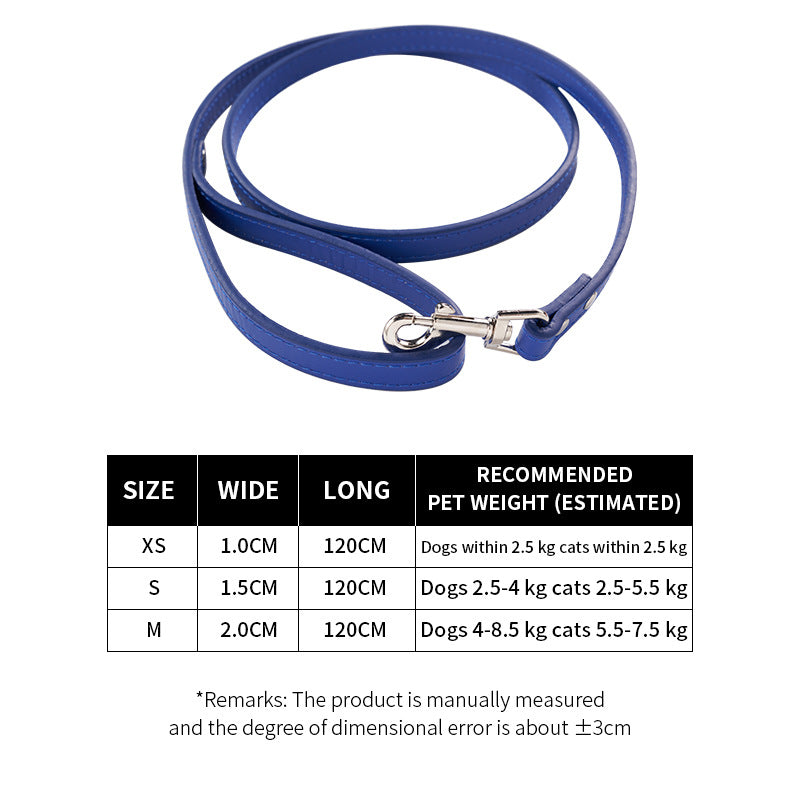 HKM-8326077 Adjustable PU Leather Dog Leash and Cat Pulling Rope in Assorted Colors