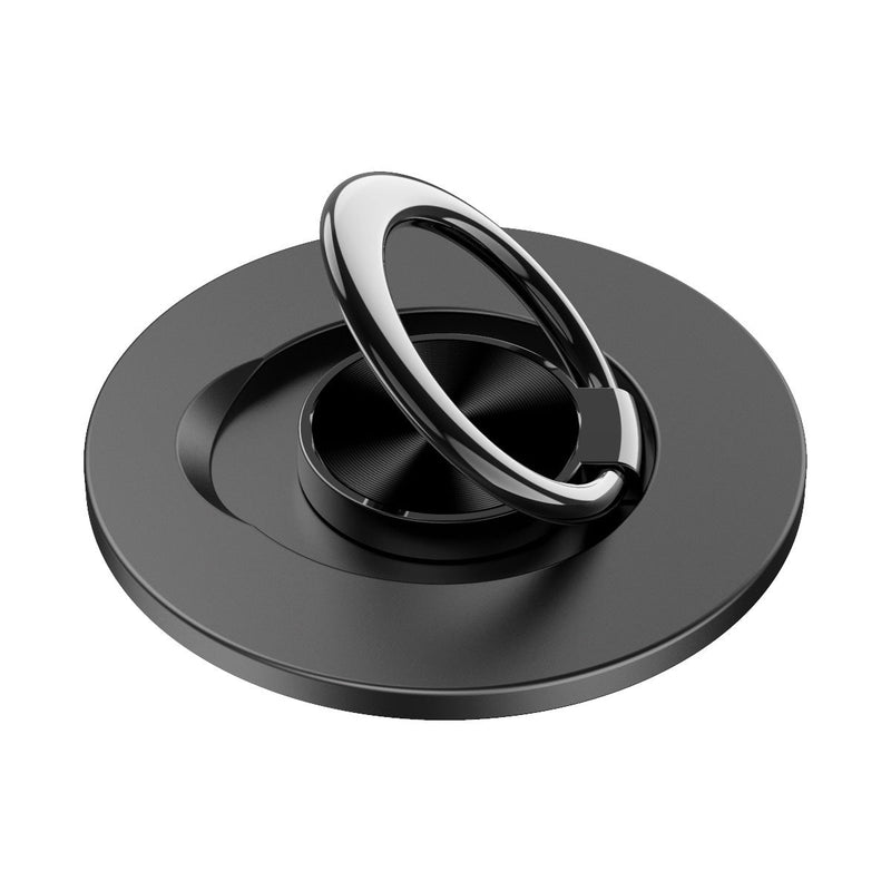 HKM-832723 Magnetic Phone Ring Holder for Car and Desktop - Adjustable Positioning, Glue-Free Design, Silver and Black