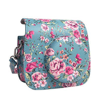 HKM-832723 Polaroid Mini 8/8+/9 Camera PU Leather Bag in Rose with Shoulder Strap