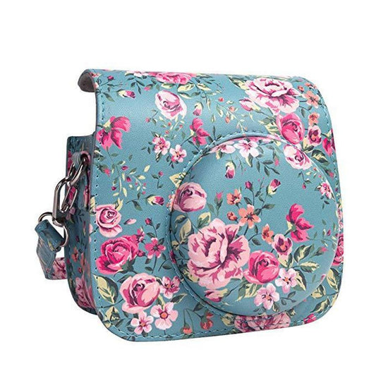 HKM-832723 Polaroid Mini 8/8+/9 Camera PU Leather Bag in Rose with Shoulder Strap