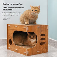 HKM-8327741 Large Double-Layer Scratch-Resistant Cat House with Spacious Design in Various Colors