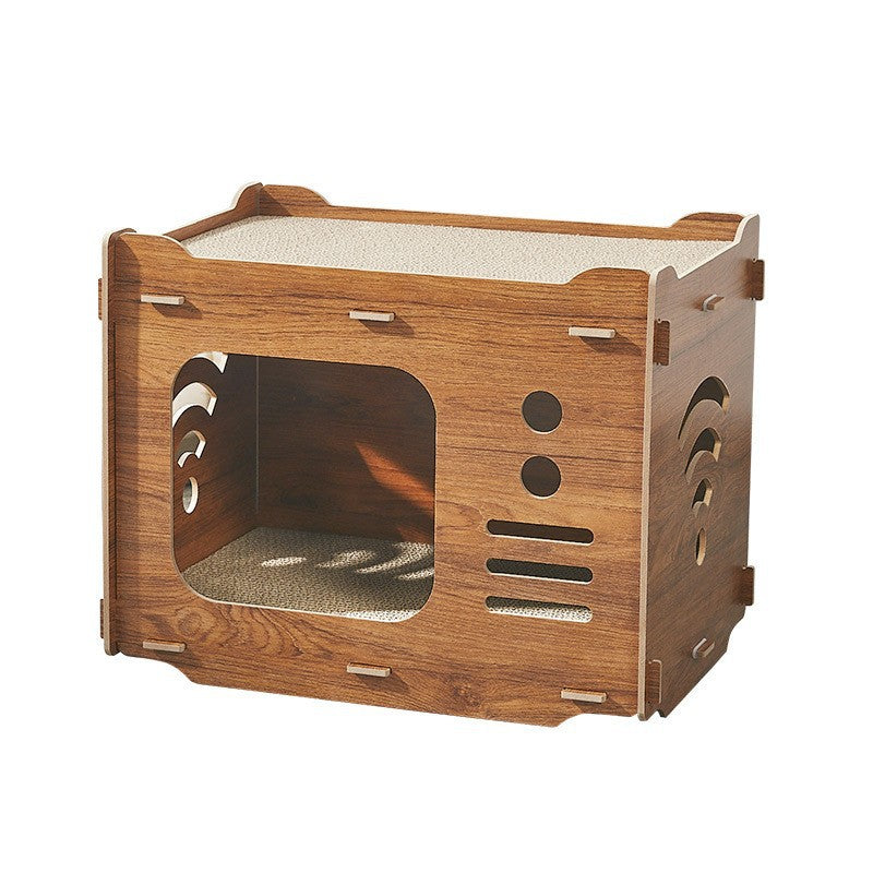 HKM-8327741 Large Double-Layer Scratch-Resistant Cat House with Spacious Design in Various Colors