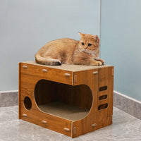 HKM-8327741 Large Double-Layer Scratch-Resistant Cat House with Spacious Design in Various Colors