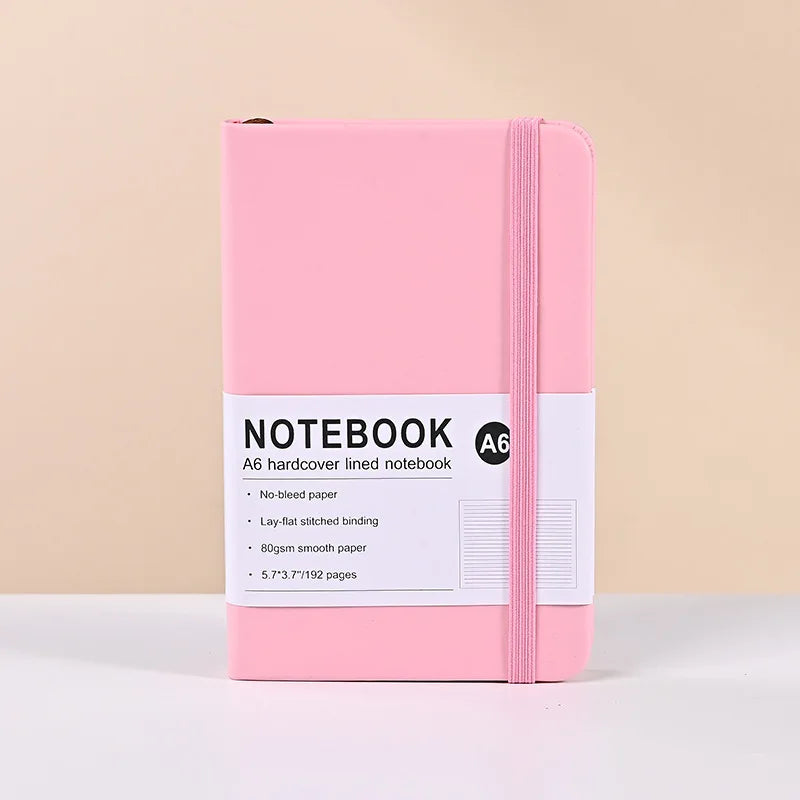 HKM-832787 Ivory White PU Leather Strap Notebook with Lined Inner Pages for Creative Office Use