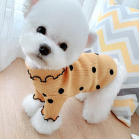 HKM-8328253 Polka Dot Cotton Turtleneck Dog Shirt in Yellow, Pink, Green - Sizes 3XS to 3XL