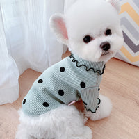 HKM-8328253 Polka Dot Cotton Turtleneck Dog Shirt in Yellow, Pink, Green - Sizes 3XS to 3XL