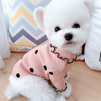 HKM-8328253 Polka Dot Cotton Turtleneck Dog Shirt in Yellow, Pink, Green - Sizes 3XS to 3XL