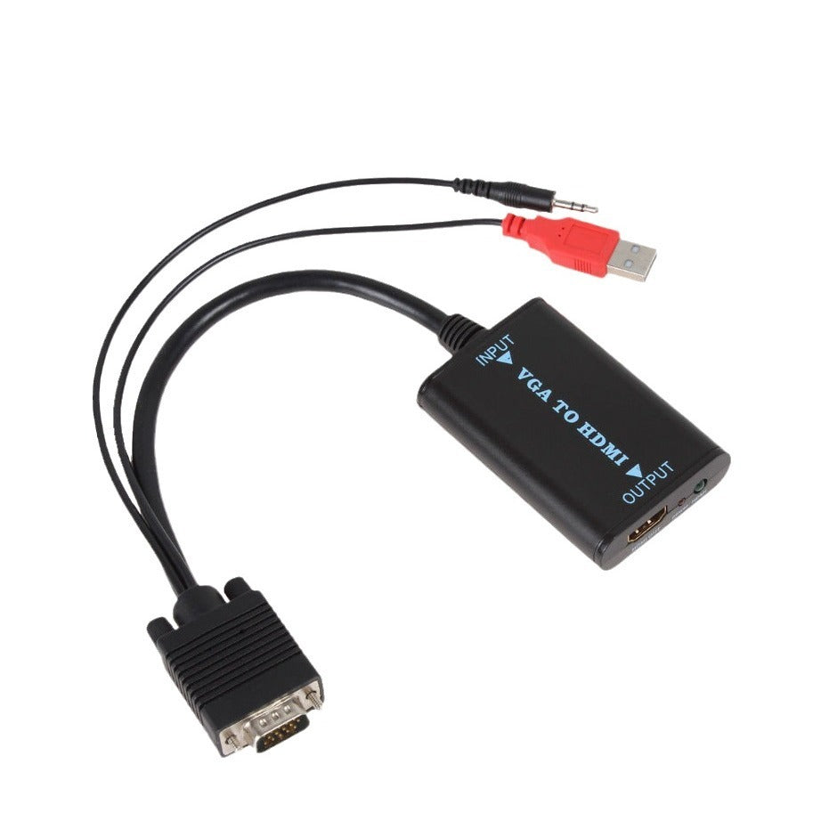 HKM-832851 VGA to HDMI Female Converter with USB Power & Audio Output, 1080p 60Hz