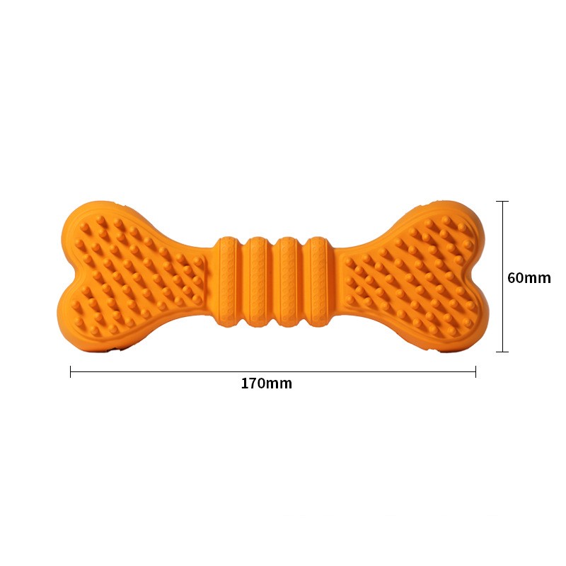 HKM-8328893 Large Rubber Chew Toys for Boredom Relief - Orange and Yellow, 170 x 60mm