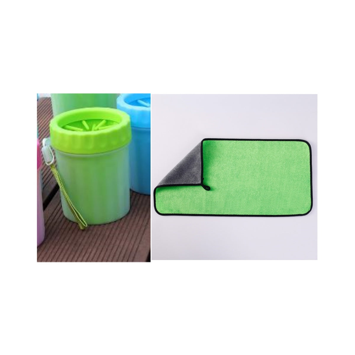 HKM-8331709 Portable Dog Foot Wash Bucket in Blue, Pink, and Green - Silicone Material