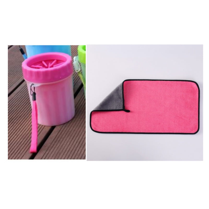 HKM-8331709 Portable Dog Foot Wash Bucket in Blue, Pink, and Green - Silicone Material