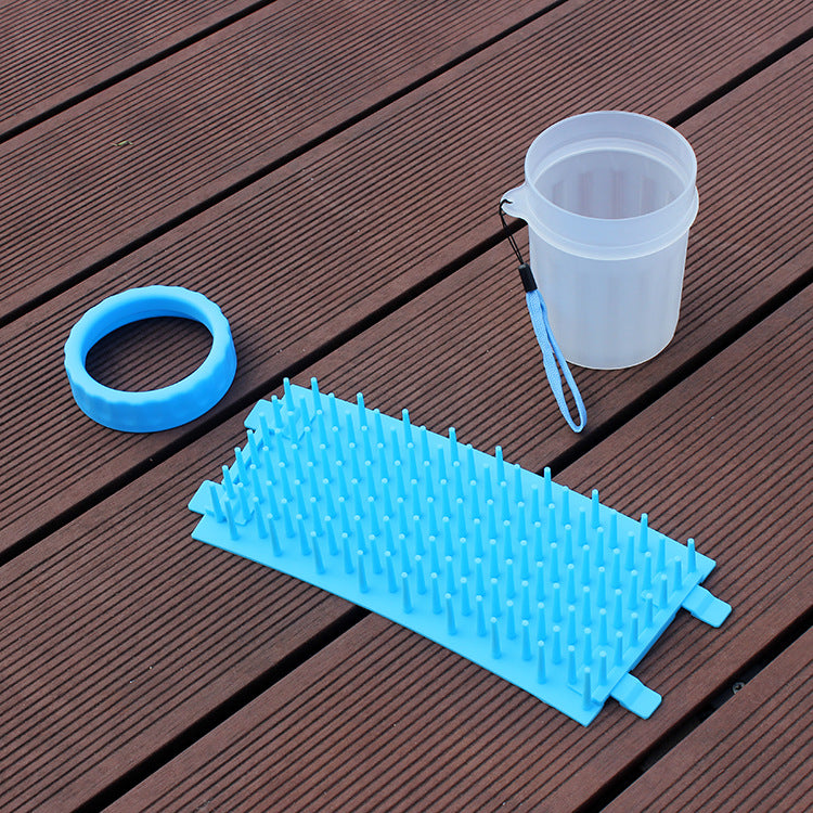 HKM-8331709 Portable Dog Foot Wash Bucket in Blue, Pink, and Green - Silicone Material