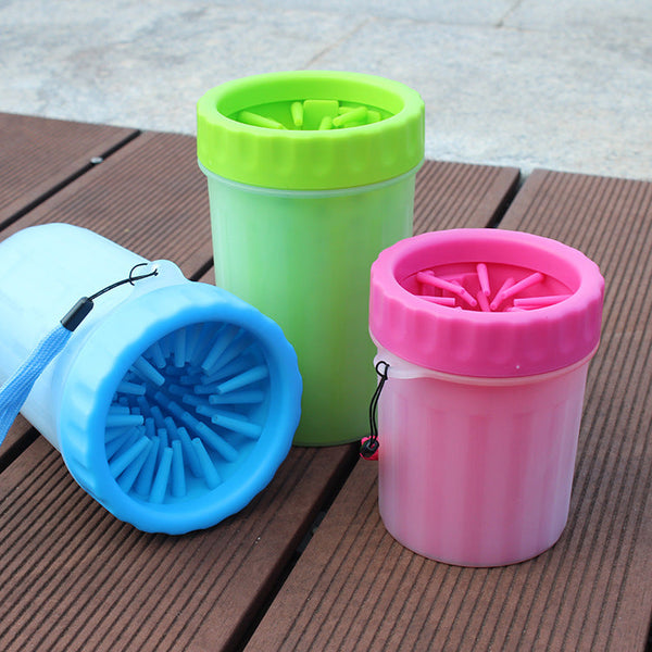 HKM-8331709 Portable Dog Foot Wash Bucket in Blue, Pink, and Green - Silicone Material