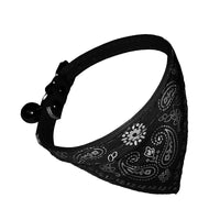 HKM-8331837 Adjustable Floral PU Collar and Burp Cloth Set for Small Dogs