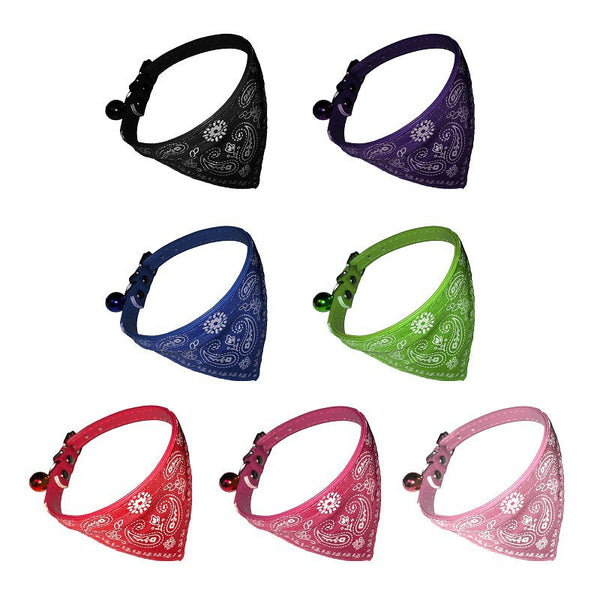 HKM-8331837 Adjustable Floral PU Collar and Burp Cloth Set for Small Dogs