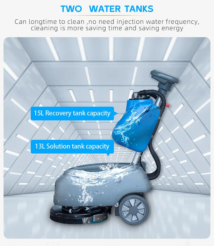 HKM-833235 Mini Hand Push Floor Scrubbing Machine for Efficient Surface Cleaning