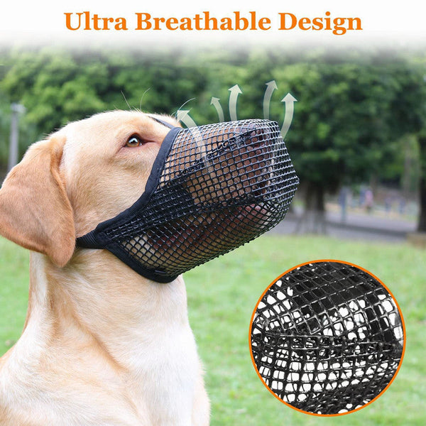 HKM-8333501 Fashionable Dog Mouth Cover Mask for Small to Extra Large Breeds - Available in Black and Gray