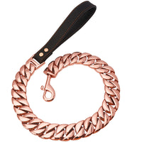 HKM-8333629 Large Dog Leash in Stainless Steel with Cast Titanium Steel, Available in Gold, Silver, Rose Gold, Colorful, and Black