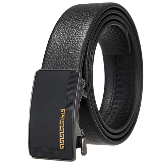 HKM-833363 Men's Simple Automatic Buckle First Layer Leather Belt - Model LY36-25641-5