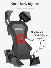 HKM-833363 Universal Motorcycle and Bicycle Phone Holder with One-Key Lock for 4-6.5 Inch Devices, Shockproof and Anti-Skid Design