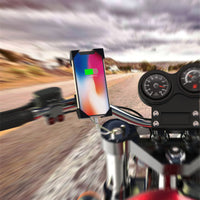 HKM-833363 Universal Motorcycle and Bicycle Phone Holder with One-Key Lock for 4-6.5 Inch Devices, Shockproof and Anti-Skid Design