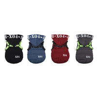 HKM-8334397 Waterproof Fleece-lined Dog Jacket with Hood - Red, Gray, Blue, Black - Sizes S to XXL