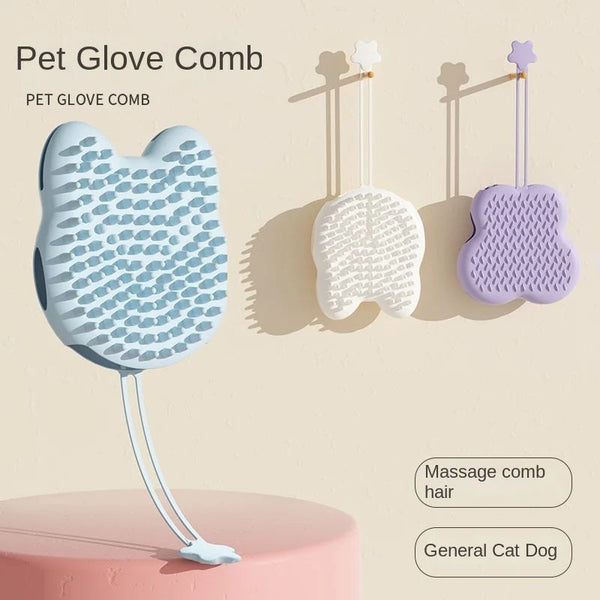 HKM-8335421 Silicone Pet Bathing Massager Gloves for Dogs and Cats, Hair Deshedding and Cleaning Tool