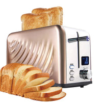 HKM-833555 Stainless Steel Electric 2-Slice Bread Toaster with LED Display